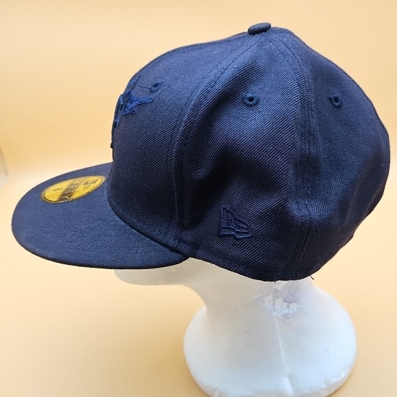 Florida Marlins Hat Cap New Era Fitted Size 8 All Black MLB Baseball 59Fifty - Picture 5 of 9